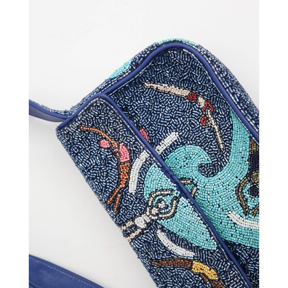 Staud Blue Tommy Beaded Handbag - Picture 5 of 10